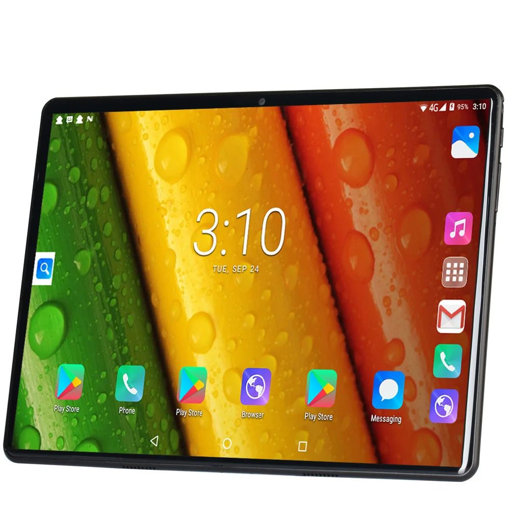Günstig 10,1 zoll Tablet PC 2.5D Gehärtetem Glas 4G Anruf Android 9.0 Zehn Core 8GB RAM 128GB ROM 5.0MP IPS Wi Fi Karten Tabletten PC