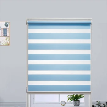

Customized Size Transparent Zebra Blinds Double Layer Light Shading Window Roller Blinds For Living Room Bedroom Study