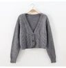 Short style high-waisted slim plastic sweater women 2023 spring new single-breasted knitted cardigan twist small jacket 4