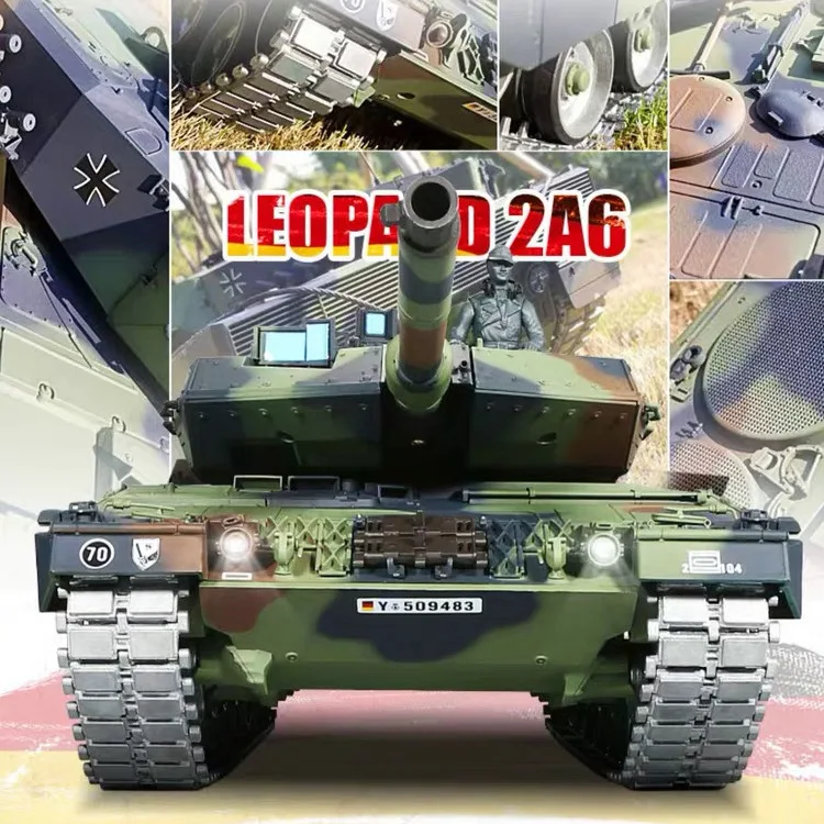 

3889-1 Upgraded HL 1: 16 Germany Leopard 2A6 Remote Control Tank 2.4G Military Model-Smoke Emission