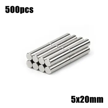 

500pcs 5x20mm Super Powerful Strong Bulk Small Round NdFeB Neodymium Disc Magnets Dia 5mm x 20mm N35 Rare Earth NdFeB Magnet