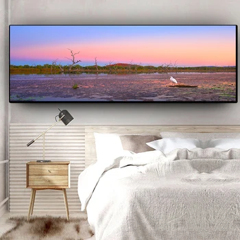 

Sunsets Sky Natural Coast Ocean Sea Beach Landscape Panorama Canvas Painting Posters and Prints Wall Picture for Living Room
