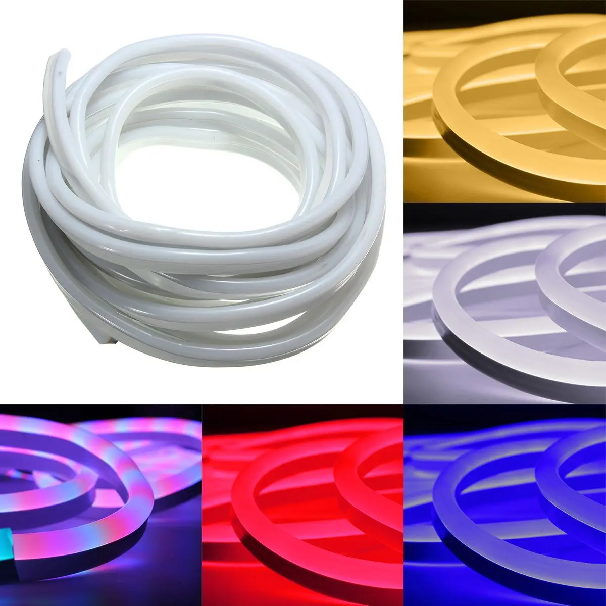 10M LED Neon Light Lamp 2835 LED Flexible Neon Rope Strip Light Waterproof IP67 120LEDs/m led Light Strip with Power Supply 110V
