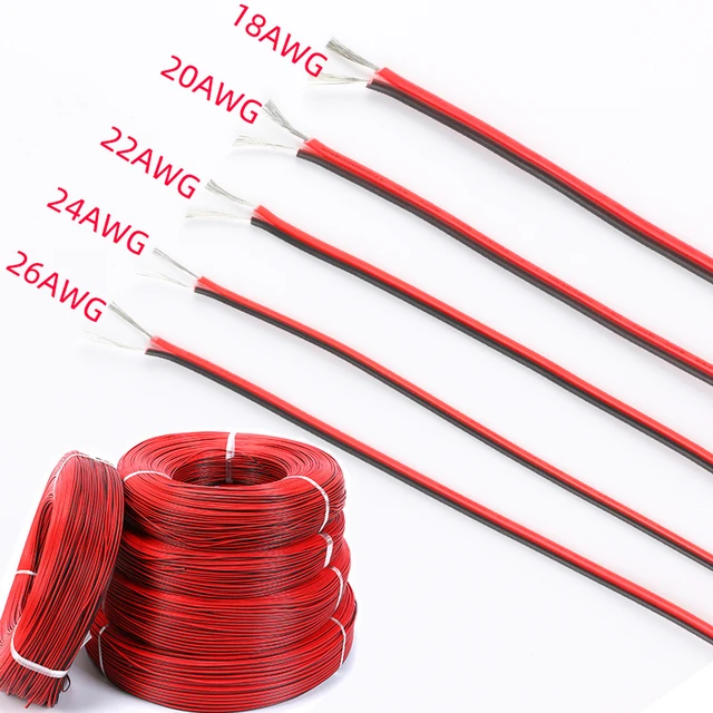 1 Meter Rvb Cable Electrico Copper Rubber Led Wire Red Black 2pin Insulated  Extend Cord Car Audio Cable Speaker Wire Cable Pvc - Electrical Wires -  AliExpress