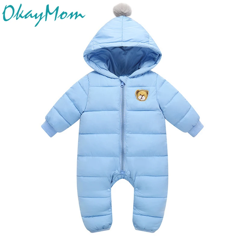 OkayMom/Новинка пальто для младенцев зимние теплые детские комбинезоны зимняя