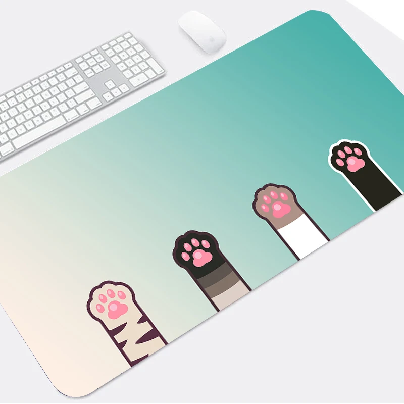 

Anime Cat Paw Mouse Pad HD Print Computer Gamer Locking Edge Gaming Mousepad XXL Keyboard PC Mice Mats Pad Genshin Impact csgo