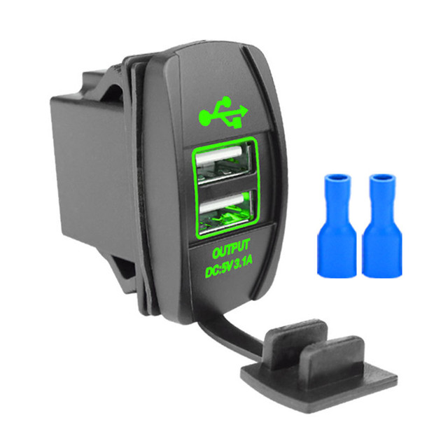 Dual USB Socket Adapter Car Charger USB Port 3.1A Car USB Charger Power Adapter Waterproof Car Electronics Accessories