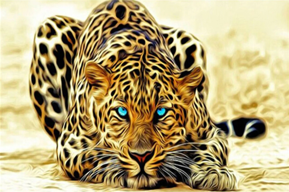 Full Diamond 5D DIY Painting &quotLeopard Tiger&quot Embroidery Cross Stitch Rhinestone Mosaic Artist Home Decoration | Дом и сад