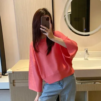 

CXFS 2020 new spring Women Sweater casuao fashion Female Single Breasted pullovers long sleeve knitted black Sweaters O-Neck