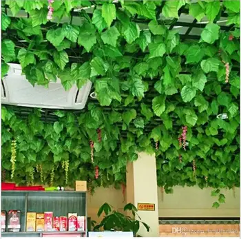 

2.1M 12Pcs Wired Ivy Leaves Garland Silk Artificial Vine Greenery For Wedding Home Office Decoratiove Wreaths 2021 New Style