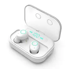 Bluetooth наушники 5,0 беспроводные наушники-вкладыши светодиодный цифровой набор дисплей стерео спортивные наушники(в ухо) до 20 м водонепроницаемый