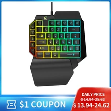 Teclado mecânico do jogo da sensação do teclado da mão esquerda único para o jogo móvel do pubg do portátil da tabuleta