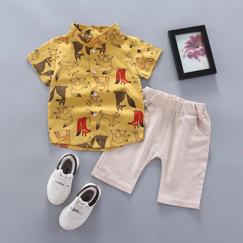 

Baby Boy Clothing Set Cute Summer T-Shirt Cartoon Children Boys Clothes Shorts Suit for Kids Outfit Denim Outfit