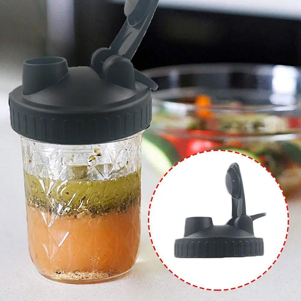 

Leak-proof Seal Storage Caps Plastic Wide Mouth Jar Coffee Pouring Kitchen Canning Jars Lids Flip Tool Cap Gadget V0I6