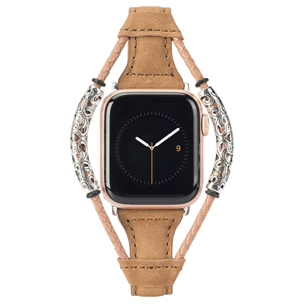 Старинный ремешок для Apple Watch Band кожаный 38 мм 44 мм 40 мм 42 мм сменный ремешок из натуральной кожи для iwatch 5/4/3/2/1