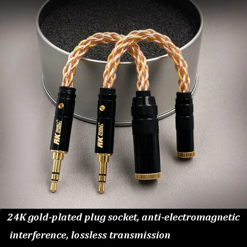 소프트 단결정 구리 Hifi 오디오 변환 케이블, 3.5 2.5mm, 4.4mm 균형 케이블, HD 무손실 사운드 오디오 케이블, 8 가지