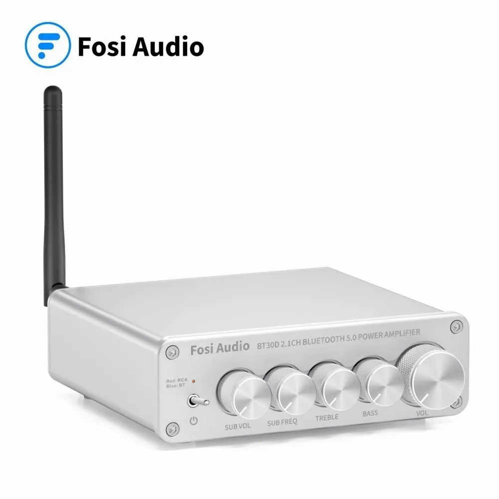 2021 Новый BT30D серебристый 2 1 канальный Bluetooth аудио усилитель приемник для
