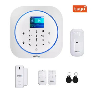 

New GUUDGO Tuya APP Smart Home WiFi GSM Home Security Alarm System Detector Alarm 433MHz Compatible With Alexa Google Home IFTTT