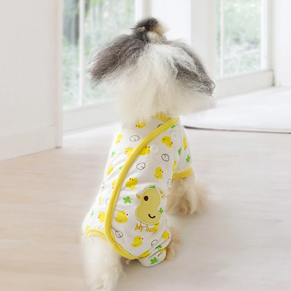 Пижамы для домашних любимцев собак кошек одежда комбинезон для щенка собака пальто для чихуахуа померанских собак Одежда с принтом рубашка