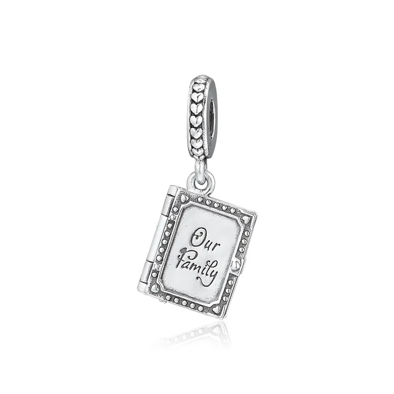 Thank You Mother Family Book Charms for Bracelets Women 925 Sterling Silver Pendant Forever Jewelry Making DIY Dangle | Украшения и