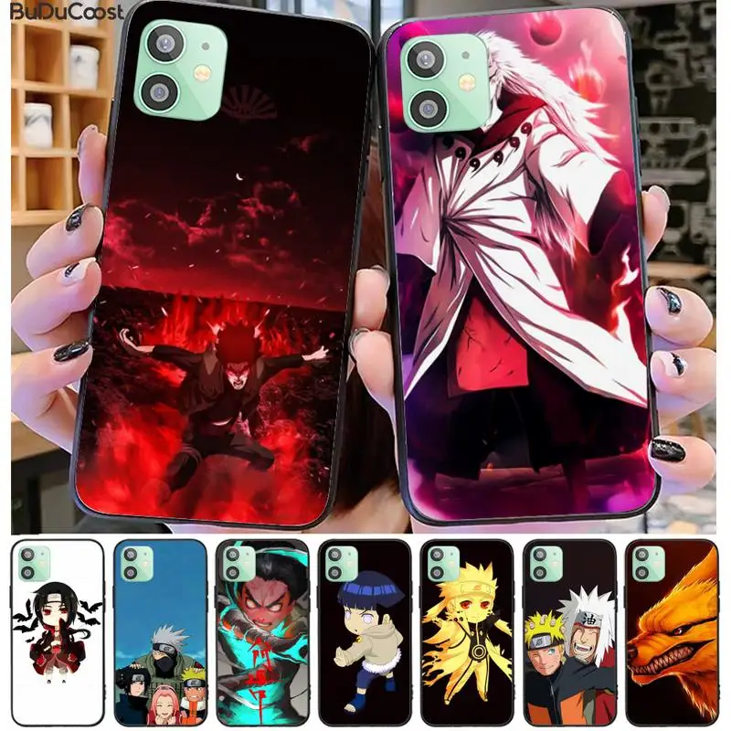 

Anime cartoon naruto Black Cell Phone Case For iphone 7 8 Plus 11 Pro 11 Pro Max X XS XR XS MAX case
