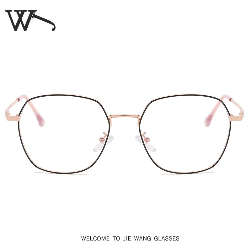 

Fashion Retro Literary Metal Polygon Frame Study Plain Glass Clear Transparent Optical Glasses Eyewear Eyeglasses