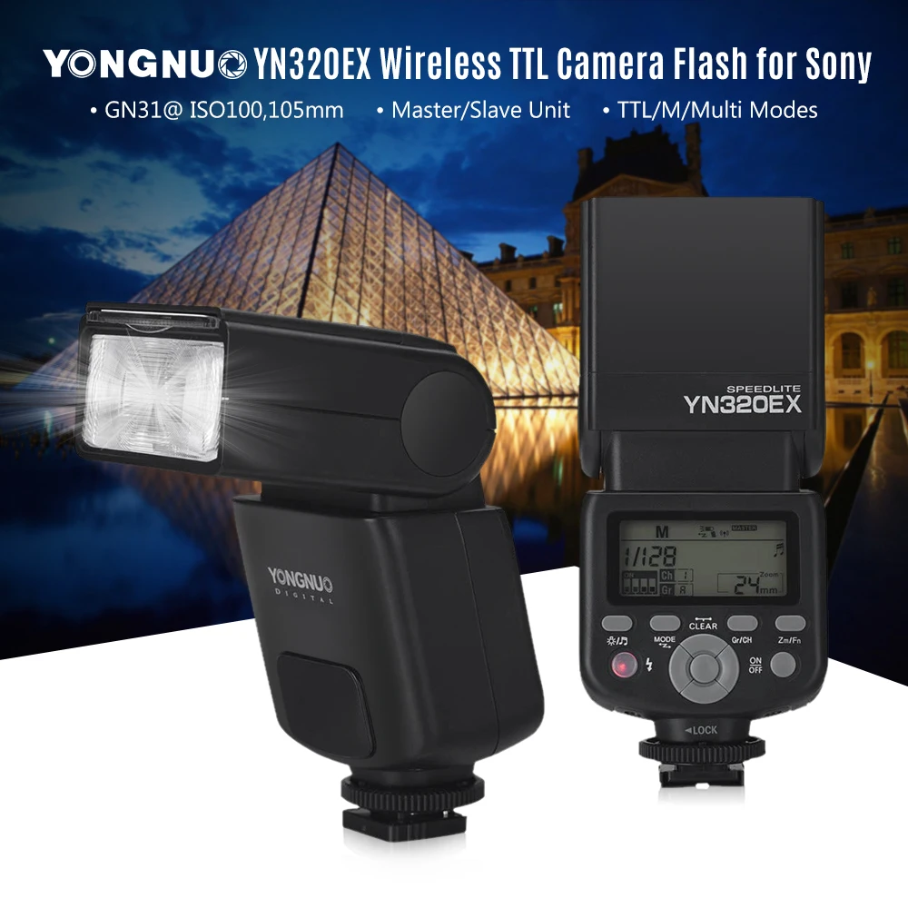 YONGNUO YN320EX Беспроводная ttl камера вспышка Master Slave Speedlite 1/8000s HSS GN31 5600K для sony A7/A99/A77 II/A6000/A6300/A6500