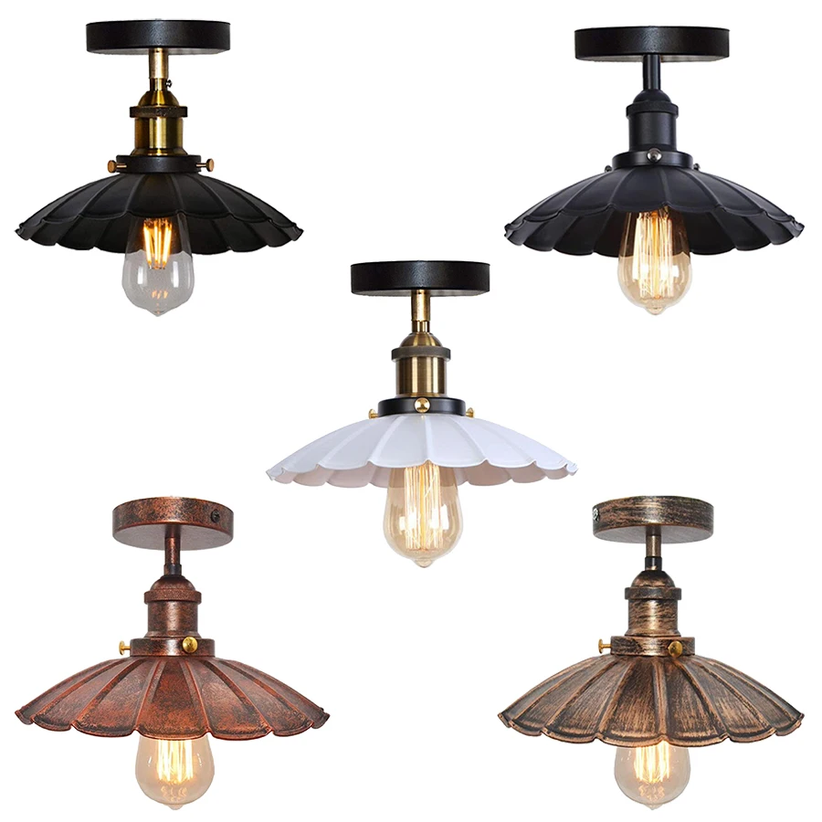 Lampadario Vintage Nero 4 Luci E27, Sospensione a Soffitto in Metallo Industriale per Cucina, Soggiorno, Camera, Bar, Corridoio (Senza Lampadine) | Leroy Merlin