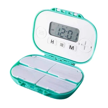 

Smart Automatic Electronic Pill Dispenser Box, Portable Mini Digital Pill Box, Weekly Pill Organizer with Alarm Reminders Clocks