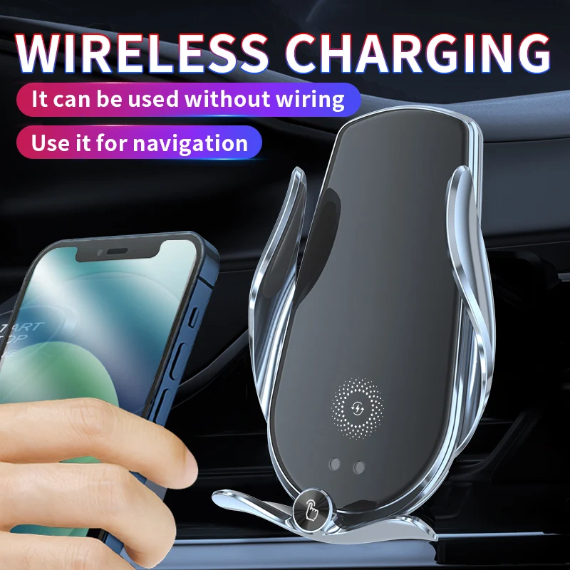 fast wireless charger Automatic 15W Fast Car Wireless Charger for Samsung S20 S10 iPhone 13 12 11 XR 8 Magnetic USB Infrared Sensor Phone Holder Mount charging pad Wireless Chargers