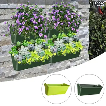 

Green Planting Box Wall Flower Pot Container Wall Hanging Combination Flower Pot Vertical Greening Module Garden Wall Planter