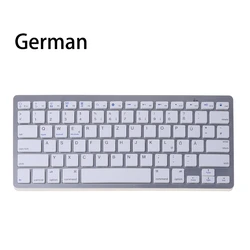 Teclado sem fio compatível com bluetooth russo/espanhol/coreano para tablet/portátil/smartphone