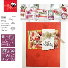 MP050 Kebahagiaan Bunga Metal Cutting Dies dan Perangko untuk Diy Scrapbooking Embossing Kartu Mobil Pisau Cetakan(China)