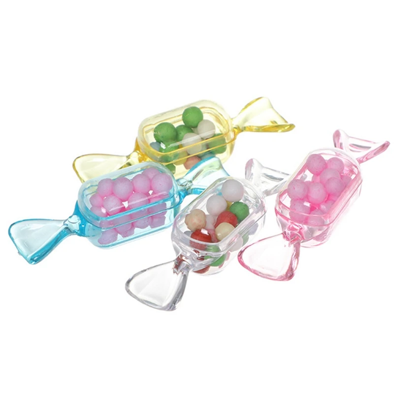 

10Pcs/Set Transparent Creative Candy Packaging Box PS Material Acrylic Candy Shaped Mini Plastic Box Gift Box