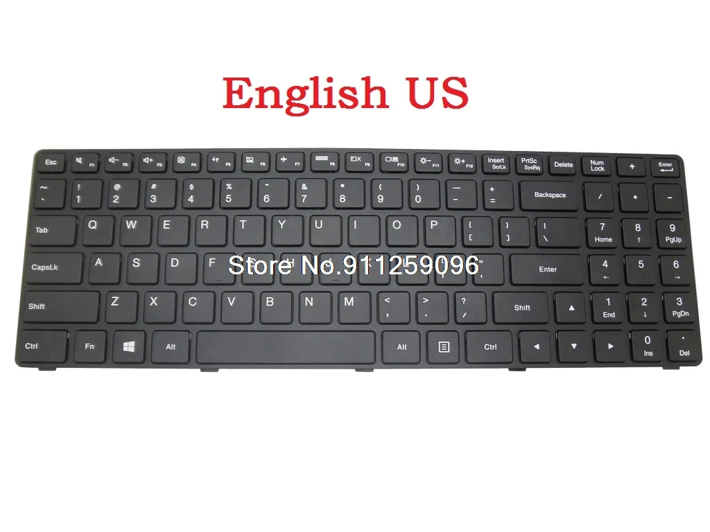 

Laptop Keyboard For Lenovo For Ideapad 100-15IBD 100-15 English US SN20J78609 6385H-US 5N20K25394 Black With Frame New