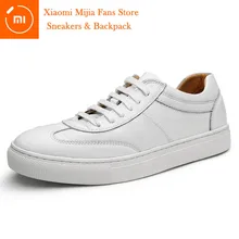 Xiaomi Mijia/маленькие белые туфли; Осенняя мужская повседневная обувь; Модные дышащие Прогулочные кроссовки на плоской подошве со шнуровкой; мужские кожаные туфли