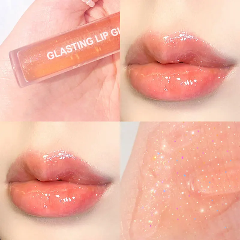 Mirror Gloss Lipstick  Lip Gloss Lip Moisturizing Transparent Lips Oil Reduce Lip Lines Lip Plumping Lipstick With Fine Glitter