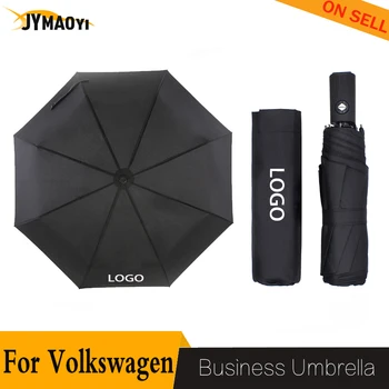 

For car logo umbrella Windproof folding Automatic Business Umbrella Parasol bumbershoot paraguas auto Accessories For Volkswagen