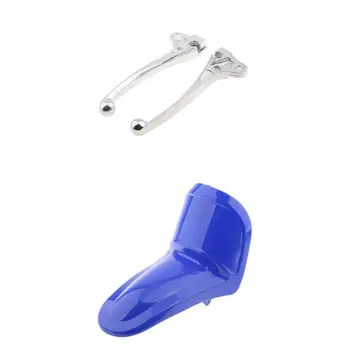 

Blue Front Fender Mud Guard & 2Pcs Hand Brake Levers for Yamaha PW50