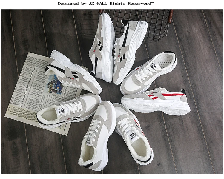 Tennis Shoes for Men Comfortable Platform Mens Shoes Winter Plush Warm Sneakers Sport Athletic Footwear Zapatillas Hombre