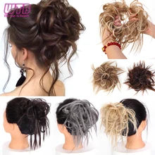 WTB грязный пушистый синтетический шиньон для женщин кудрявый эластичный ремешок Updo wrap конский хвост наращивание волос черный серый