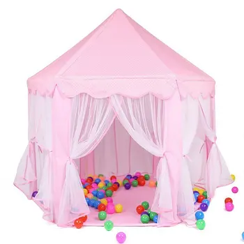 

Children Princess Pink Castle Tents Portable Boys Girls Indoor Outdoor Garden Folding Play Tent Lodge Kids Balls Pool Playhouse