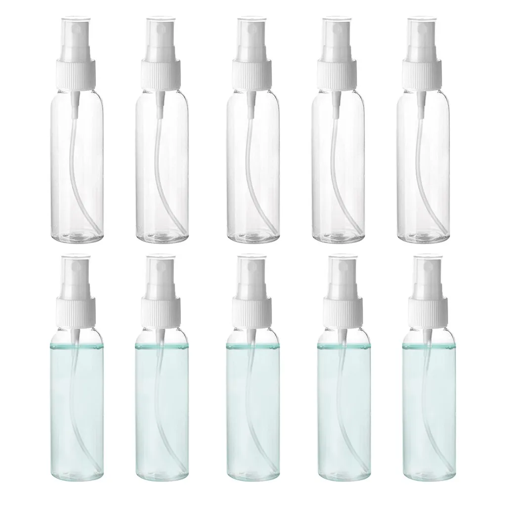 Портативный пустой спрей 10 шт. 30/60/100ml прозрачный Пластик бутылка маленький