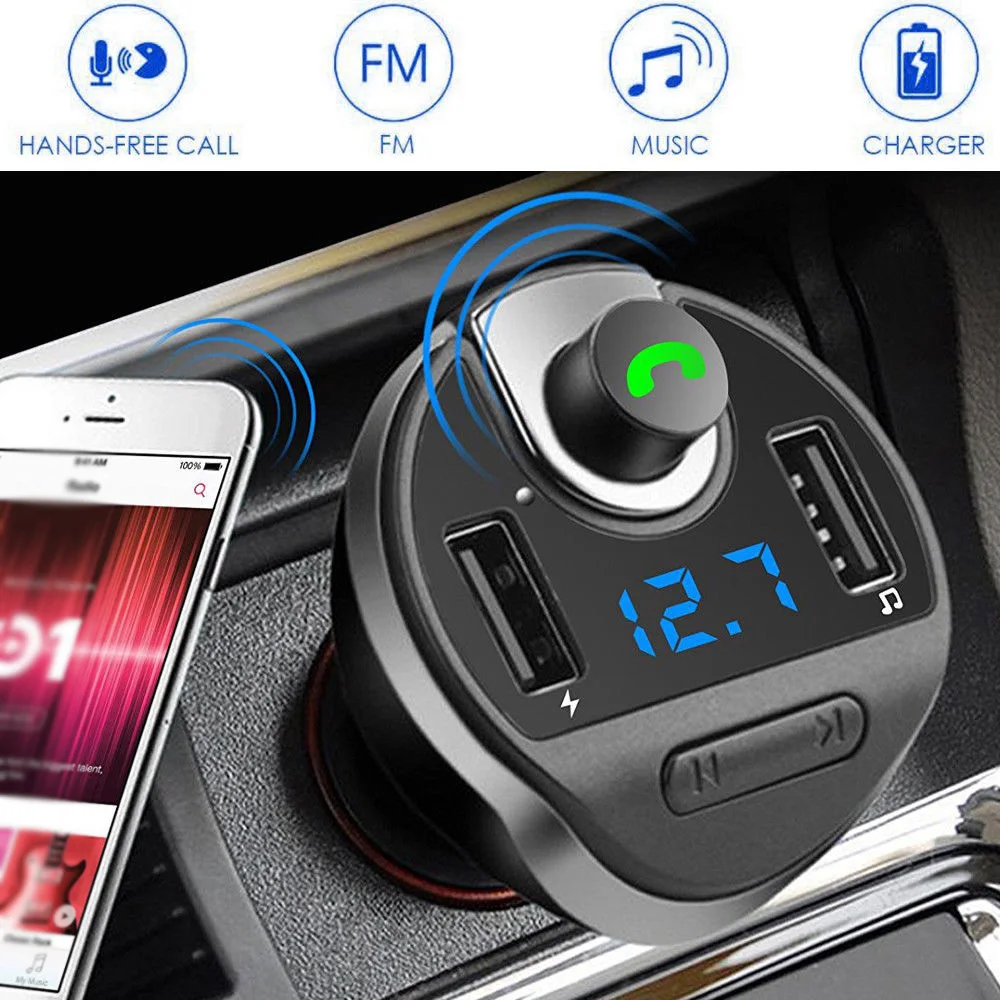 12-24 В 3.4A автомобильный Bluetooth автомобильный fm-передатчик адаптер беспроводной радио двойной usb зарядка телефон MP3 плеер SD аудио приемник
