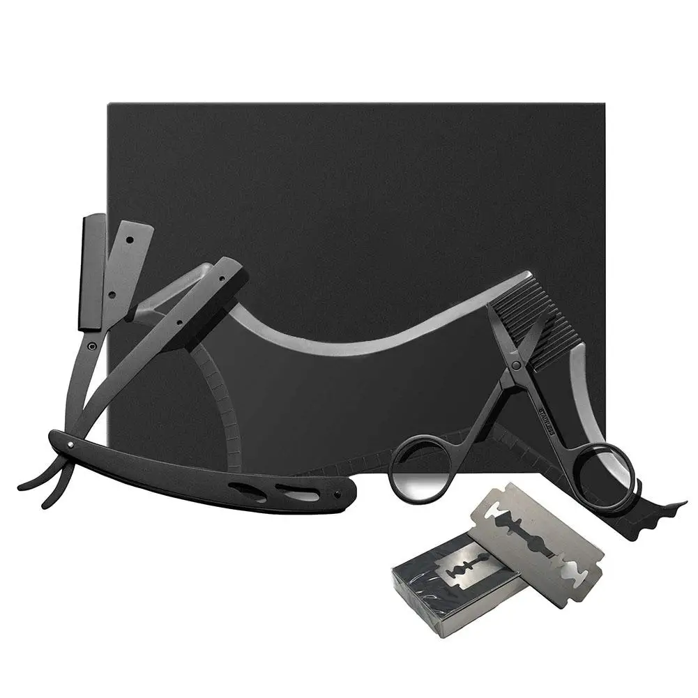 beard grooming kit with straight razor