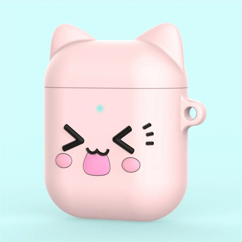 Чехол VOBERRY для AirPods милый чехол наушников с рисунком Apple Airpods 2 глянцевый крючок