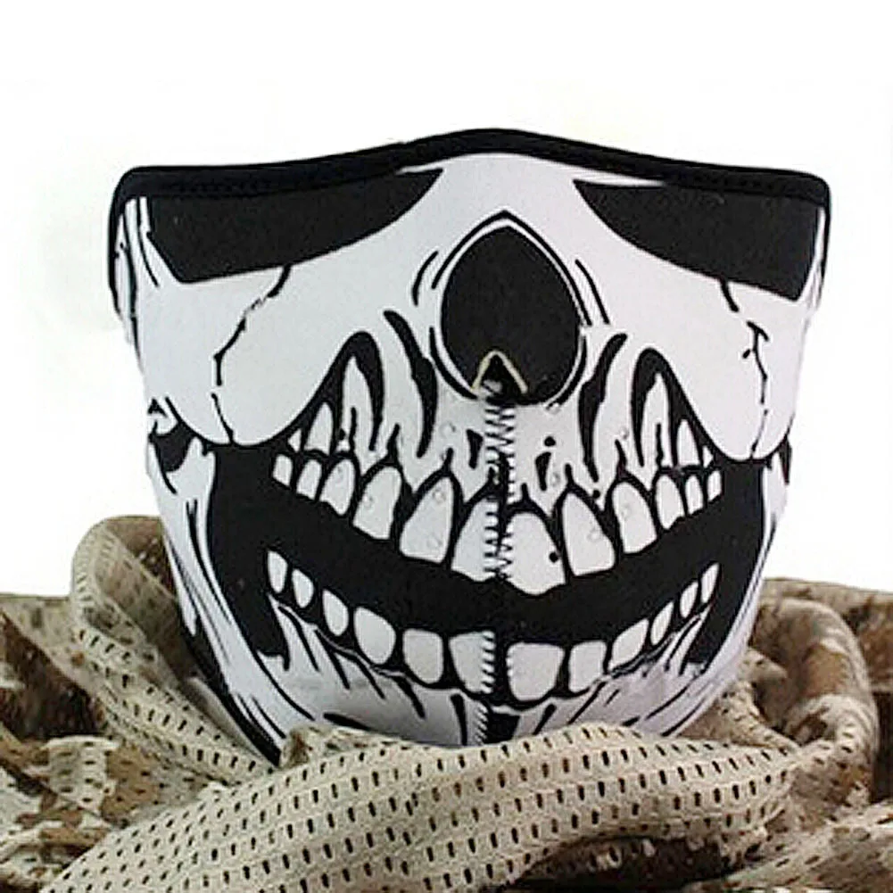 NEW Multifunction Cosplay Bike Skeleton Mask Costume Halloween CS Cycling Motorcycle Paintball Half Face Winter Fa | Спорт и