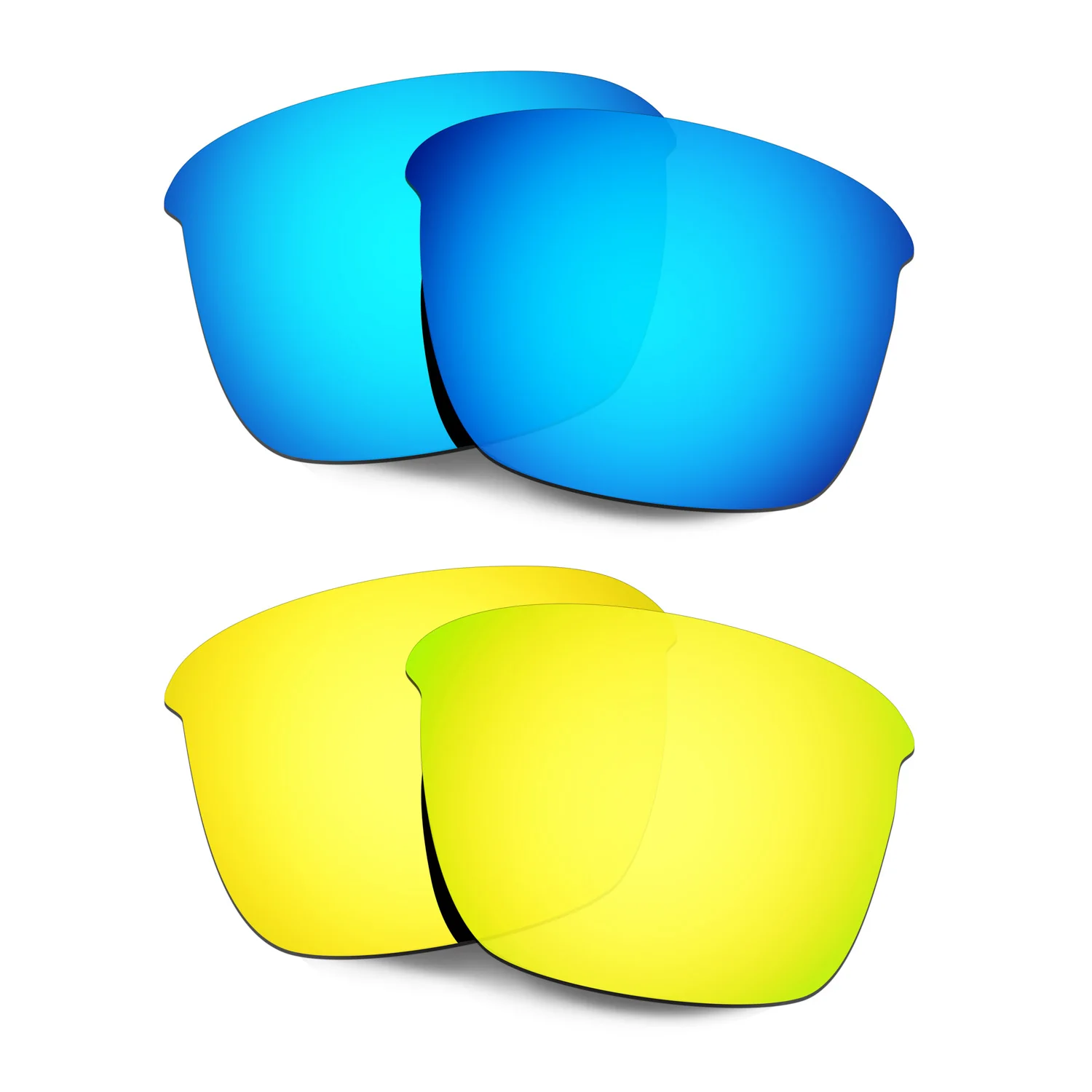 

HKUCO Polarized Replacement Lenses For Thinlink Sunglasses Blue/Gold 2 Pairs