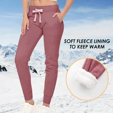 Женские штаны для бега, вельветовые штаны на завязках с карманами, одноцветные тонкие зимние теплые женские спортивные штаны для бега