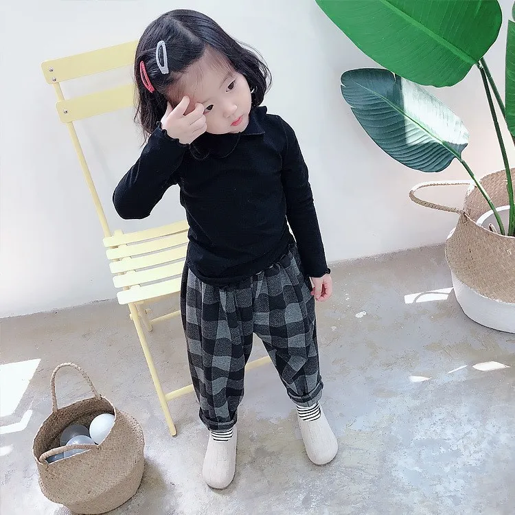 [Специальное предложение] Весенняя рубашка в Корейском стиле с длинными рукавами и воротником с оборками для девочек Детская рубашка